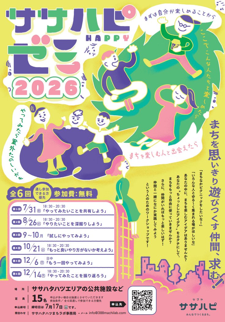 まちを思いきり遊びつくす仲間、求む! 募集 渋谷区 笹塚 幡ヶ谷 初台 本町